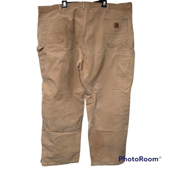 Carhartt Mens 50x32 Dungaree Fit Carpenter Pants Heavy Canvas Work Pants B11BRN - Picture 2 of 12